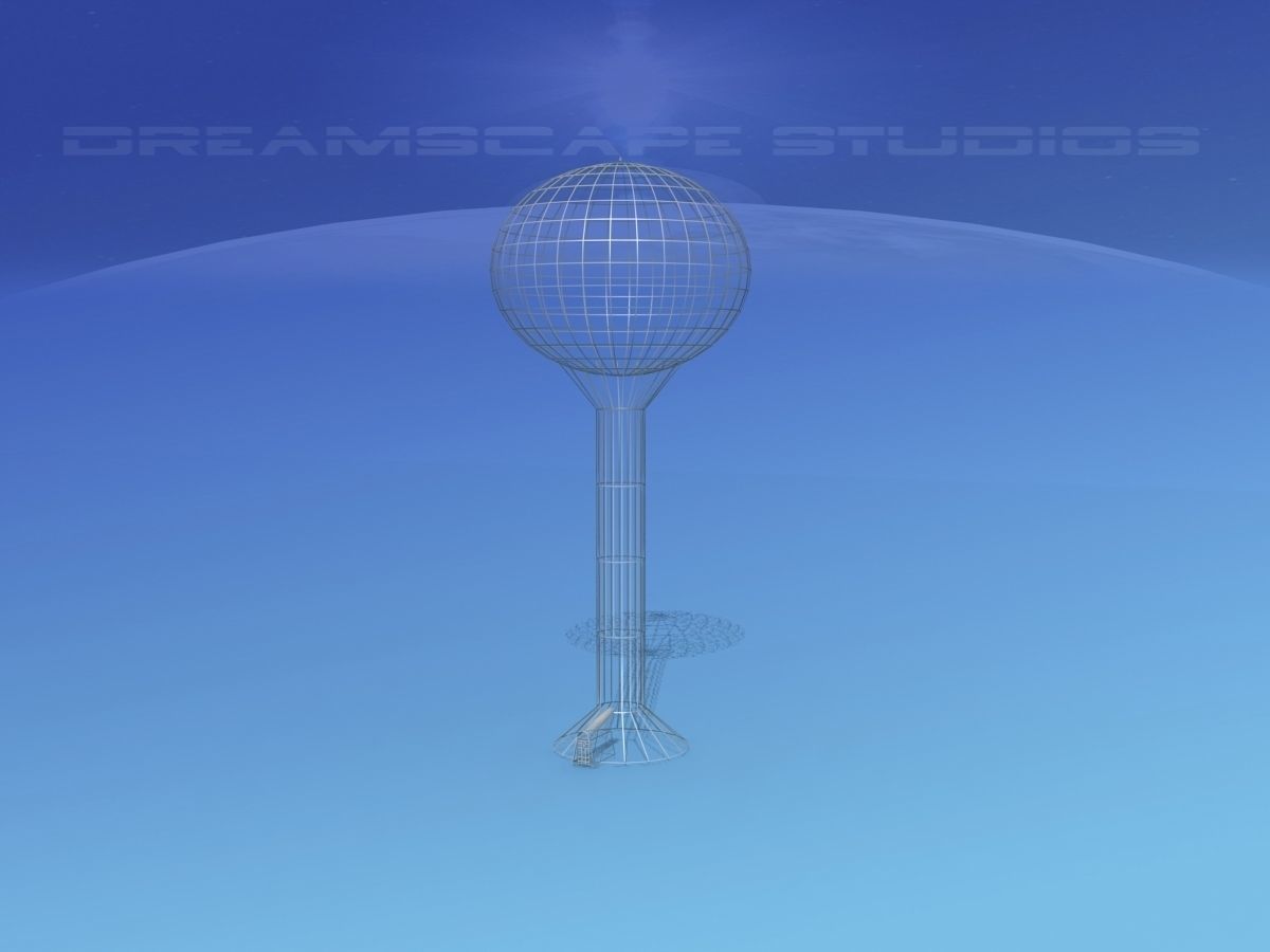 Modern Water tower 3D model_14