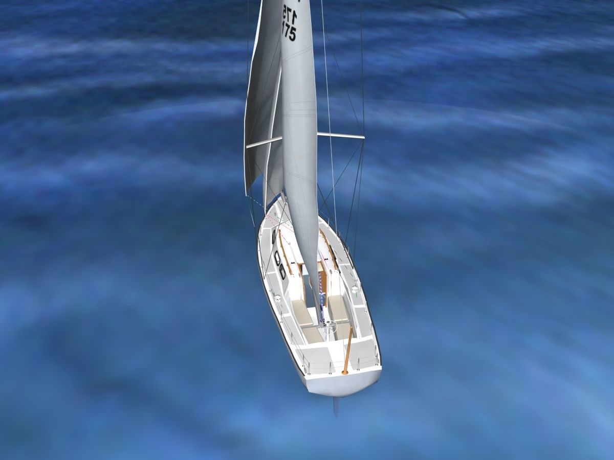 30 Foot Sailboat V00 3D model_7