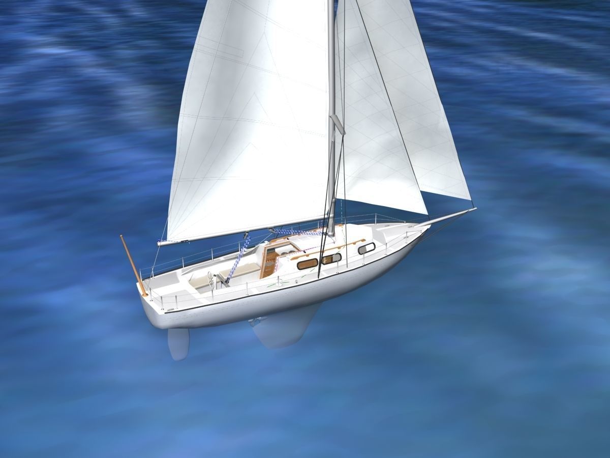 30 Foot Sailboat V00 3D model_5