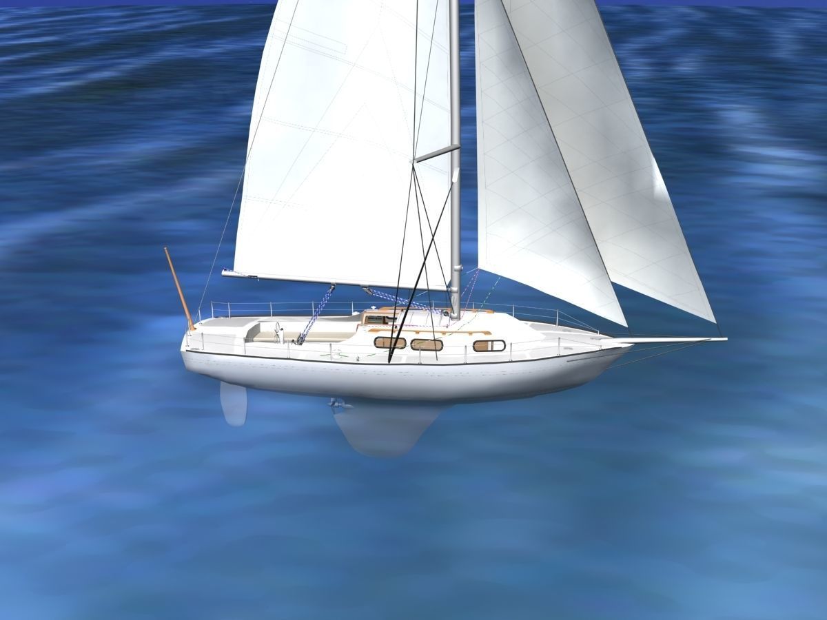 30 Foot Sailboat V00 3D model_4
