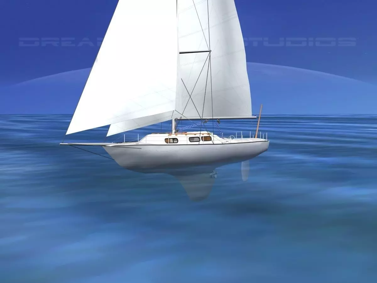 30 Foot Sailboat V00 3D model_0