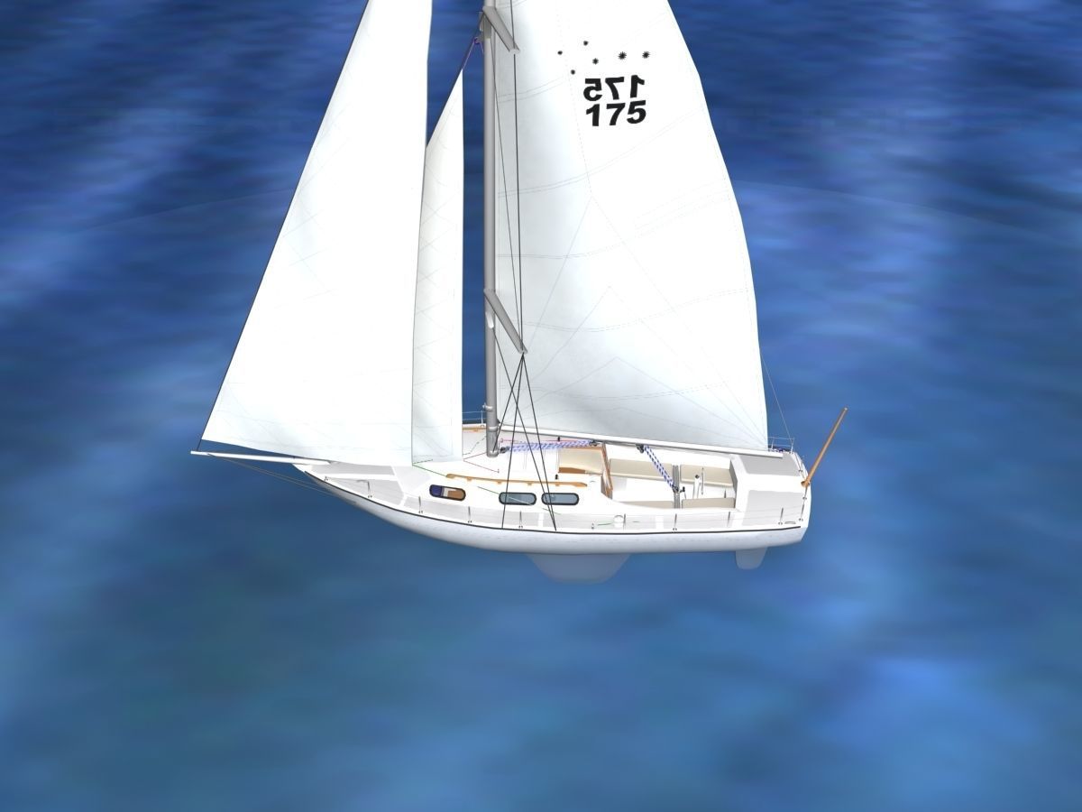 30 Foot Sailboat V00 3D model_10