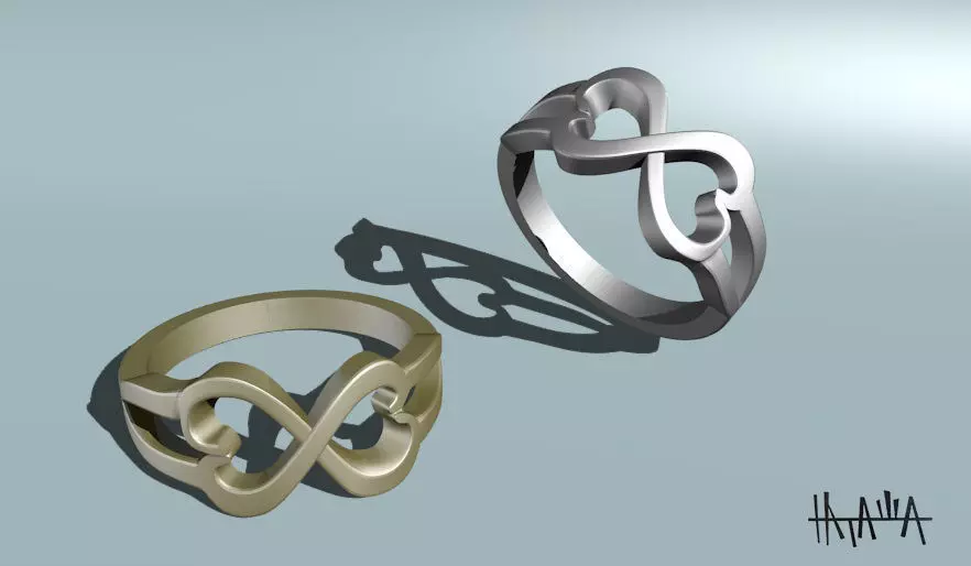 Ring heart 3D print model