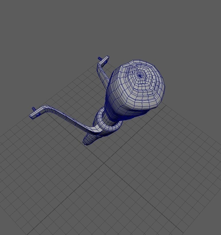 Simple Medieval Torch with Holder Low-poly 3D model_4