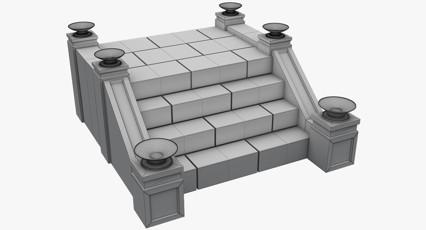 Castle Stairs Low-poly 3D model_11