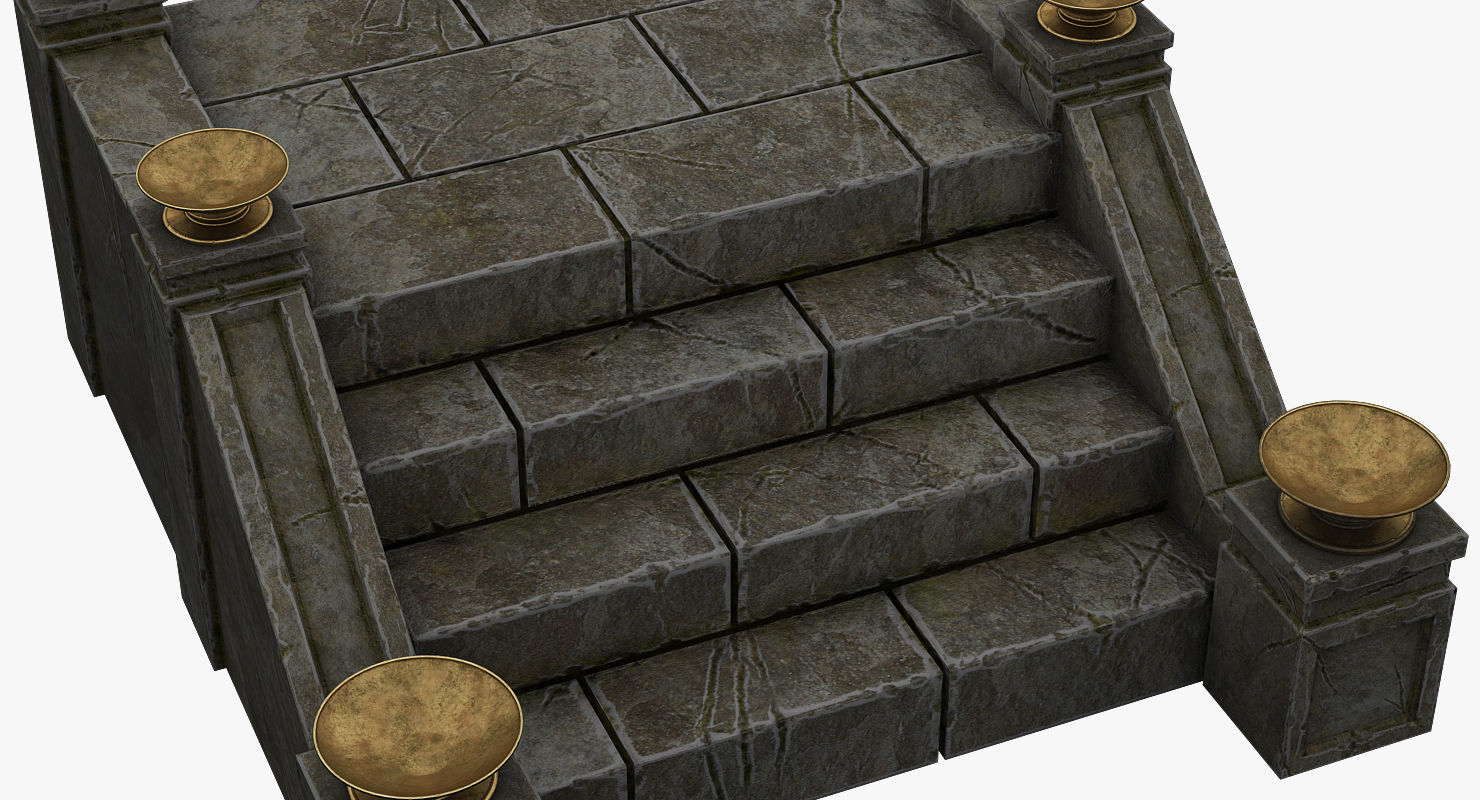 Castle Stairs Low-poly 3D model_4