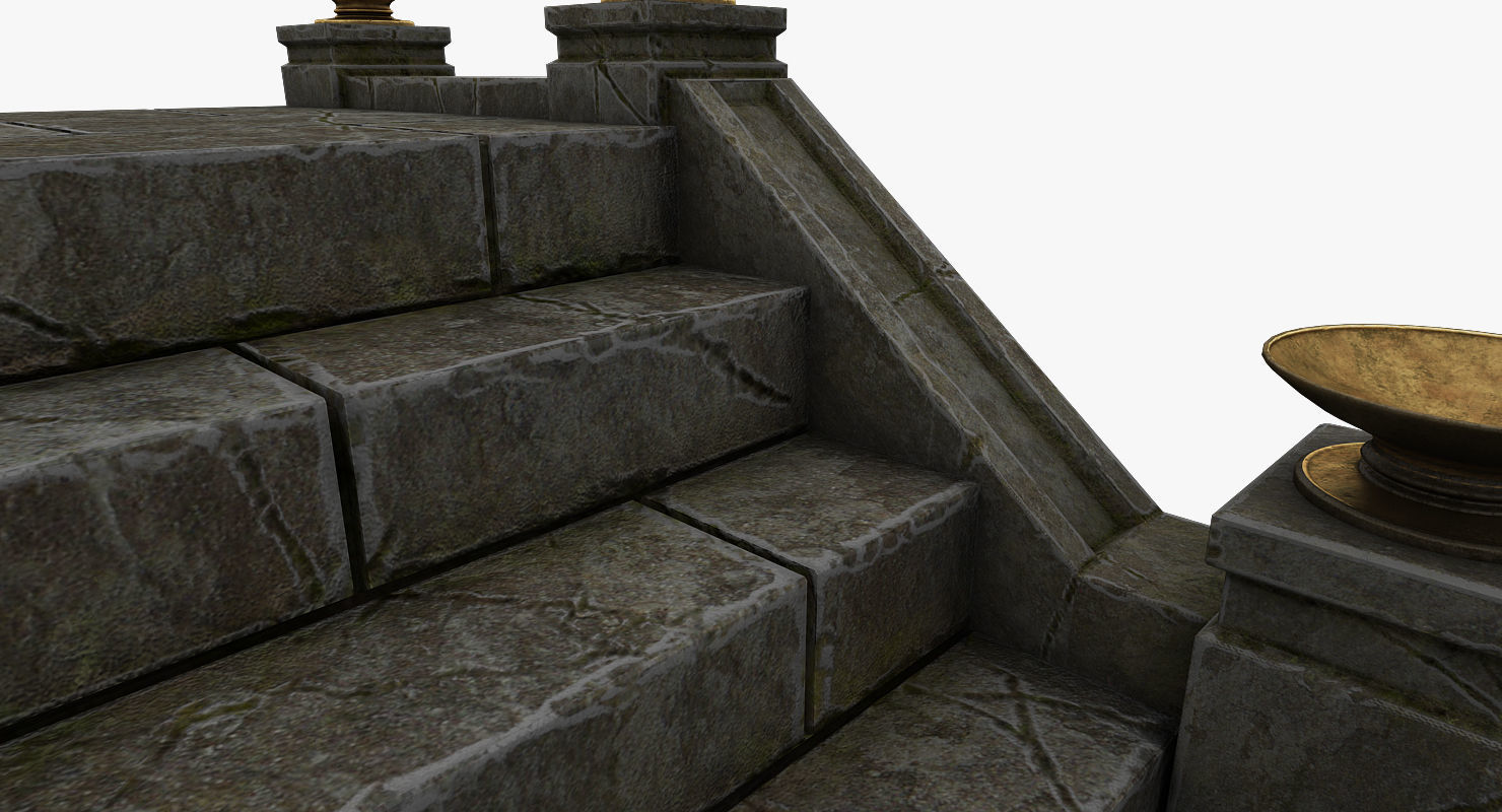 Castle Stairs Low-poly 3D model_6