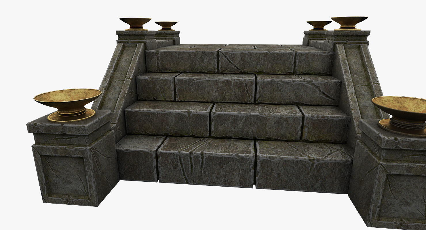 Castle Stairs Low-poly 3D model_3