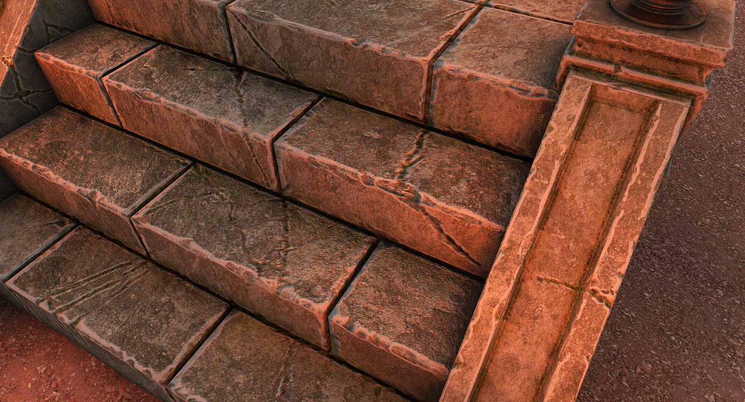 Castle Stairs Low-poly 3D model_10