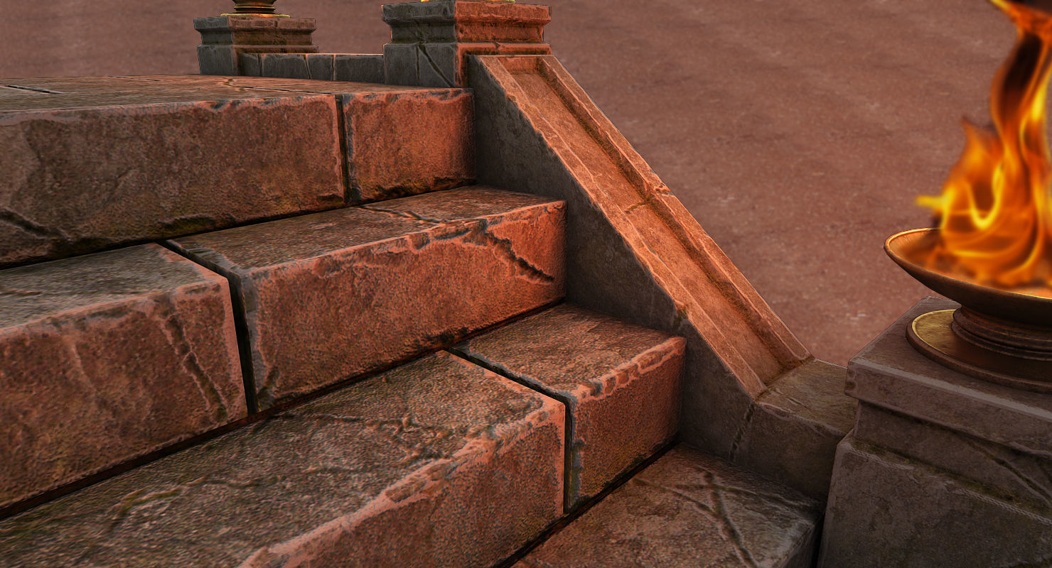 Castle Stairs Low-poly 3D model_9