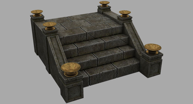 Castle Stairs Low-poly 3D model