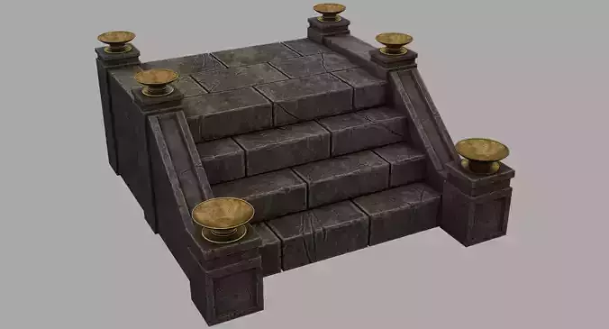 Castle Stairs Low-poly 3D model