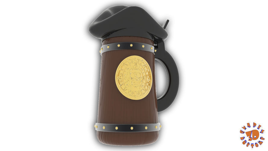 Pirates of the Caribbean Beer Stein - The Angled Style 3D print model_1