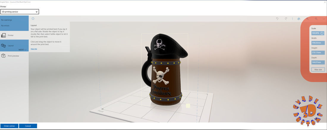 Pirates of the Caribbean Beer Stein - The Angled Style 3D print model_9
