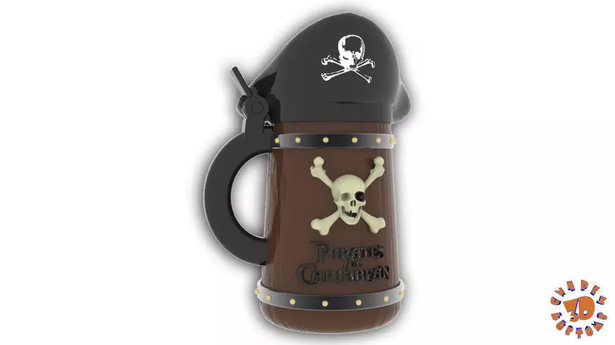 Pirates of the Caribbean Beer Stein - The Angled Style 3D print model_0