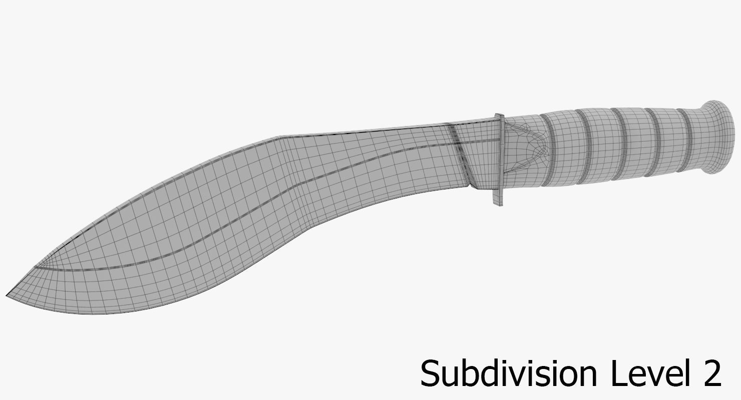 Kukri knife 3D model_9