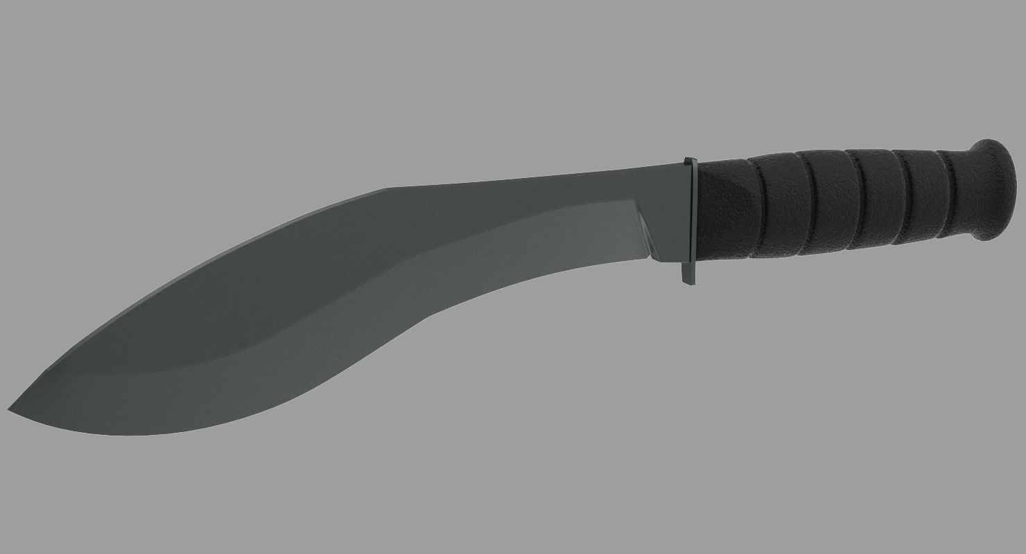 Kukri knife 3D model_2
