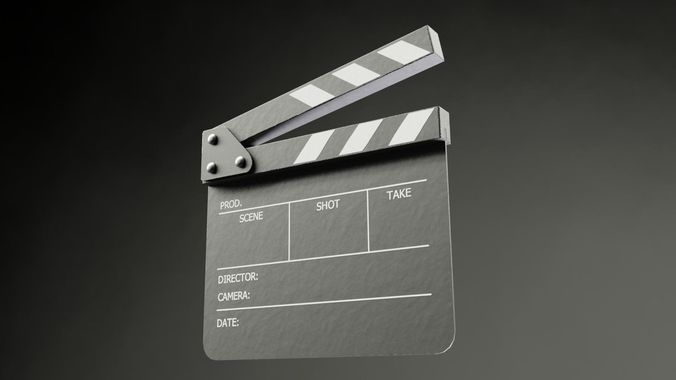 Clapperboard clapper board Low-poly 3D model