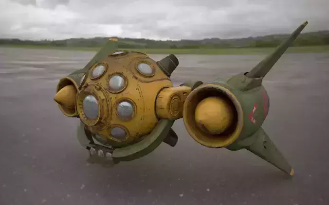 Scout space-ship RS-1 Low-poly 3D model
