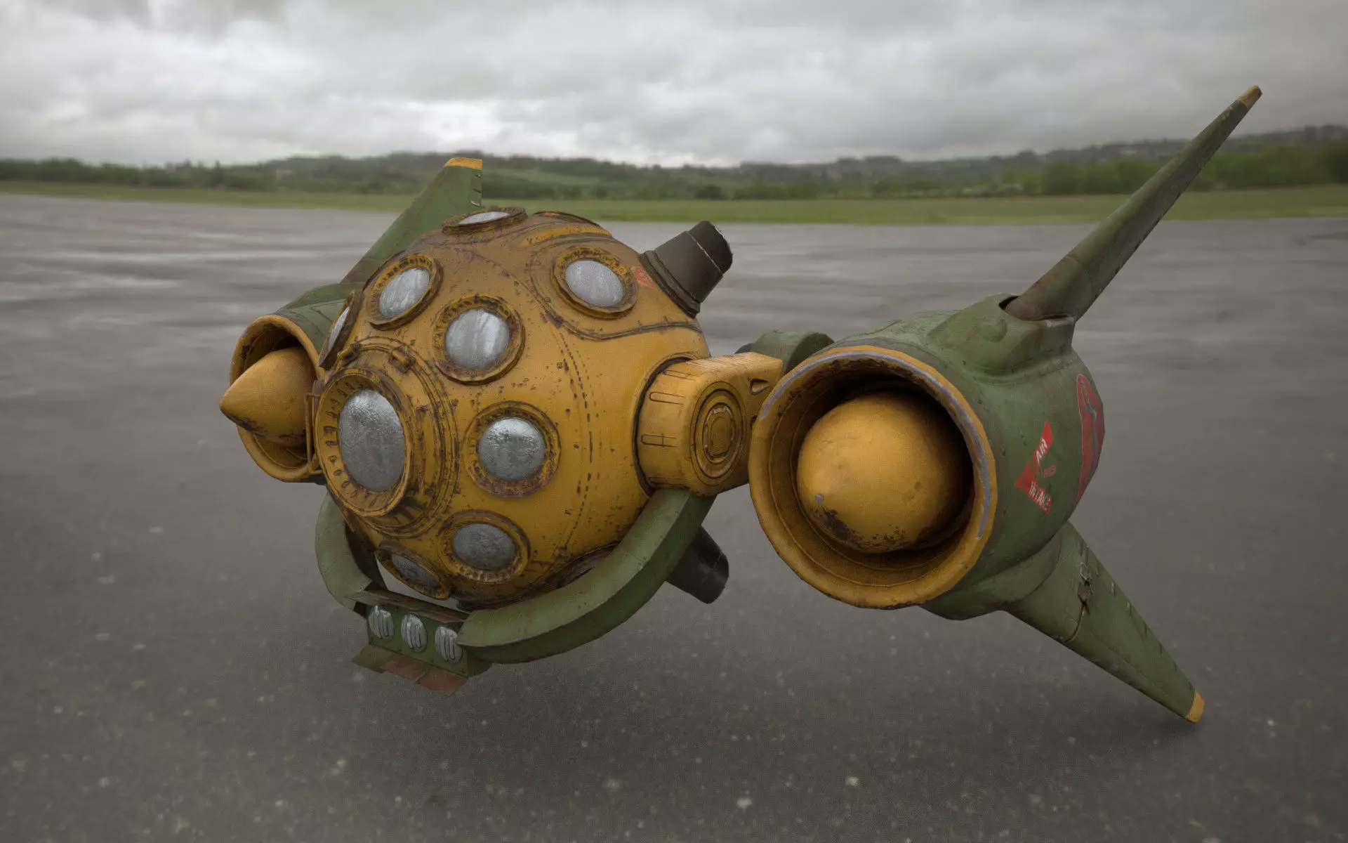 Scout space-ship RS-1 Low-poly 3D model_0