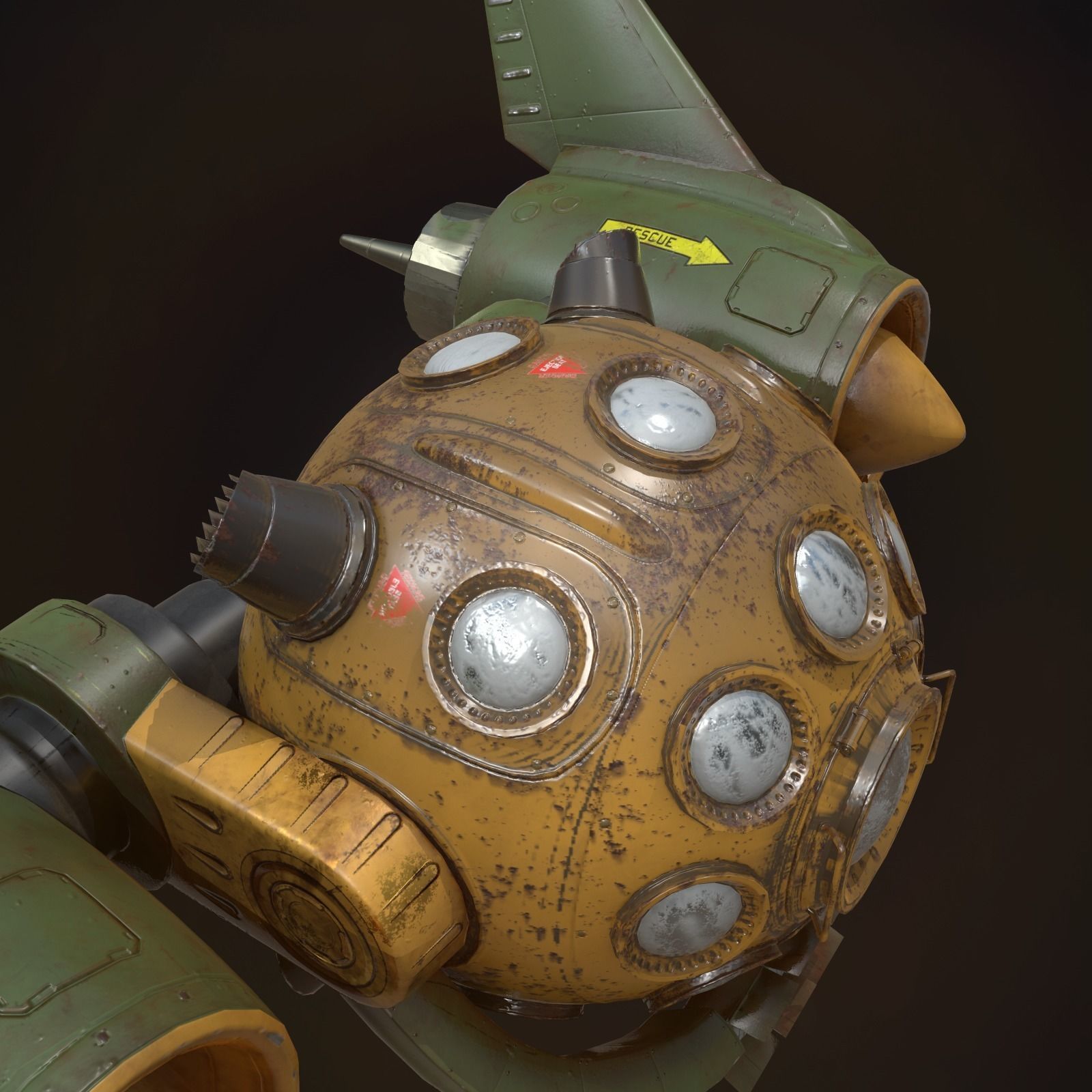 Scout space-ship RS-1 Low-poly 3D model_11