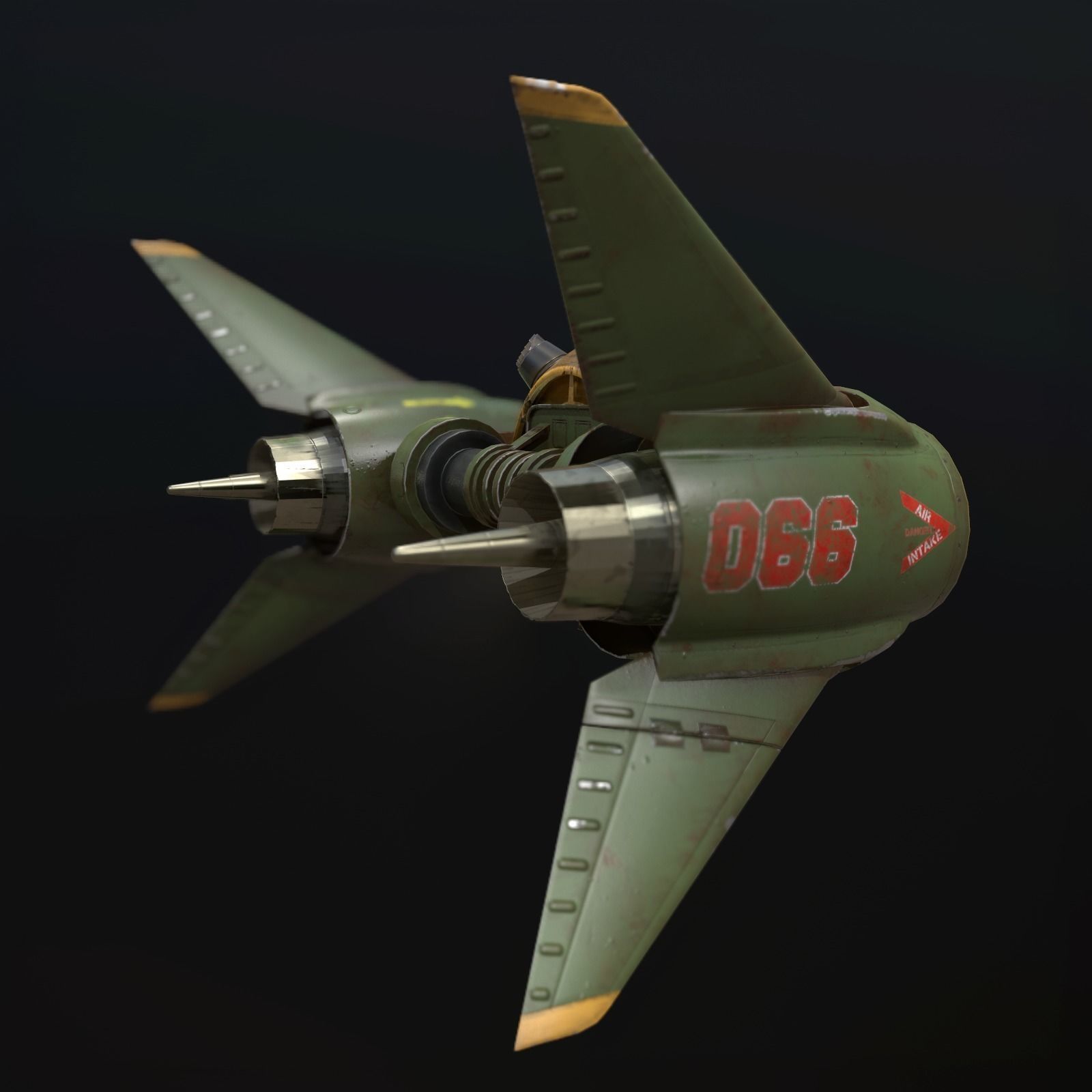 Scout space-ship RS-1 Low-poly 3D model_8