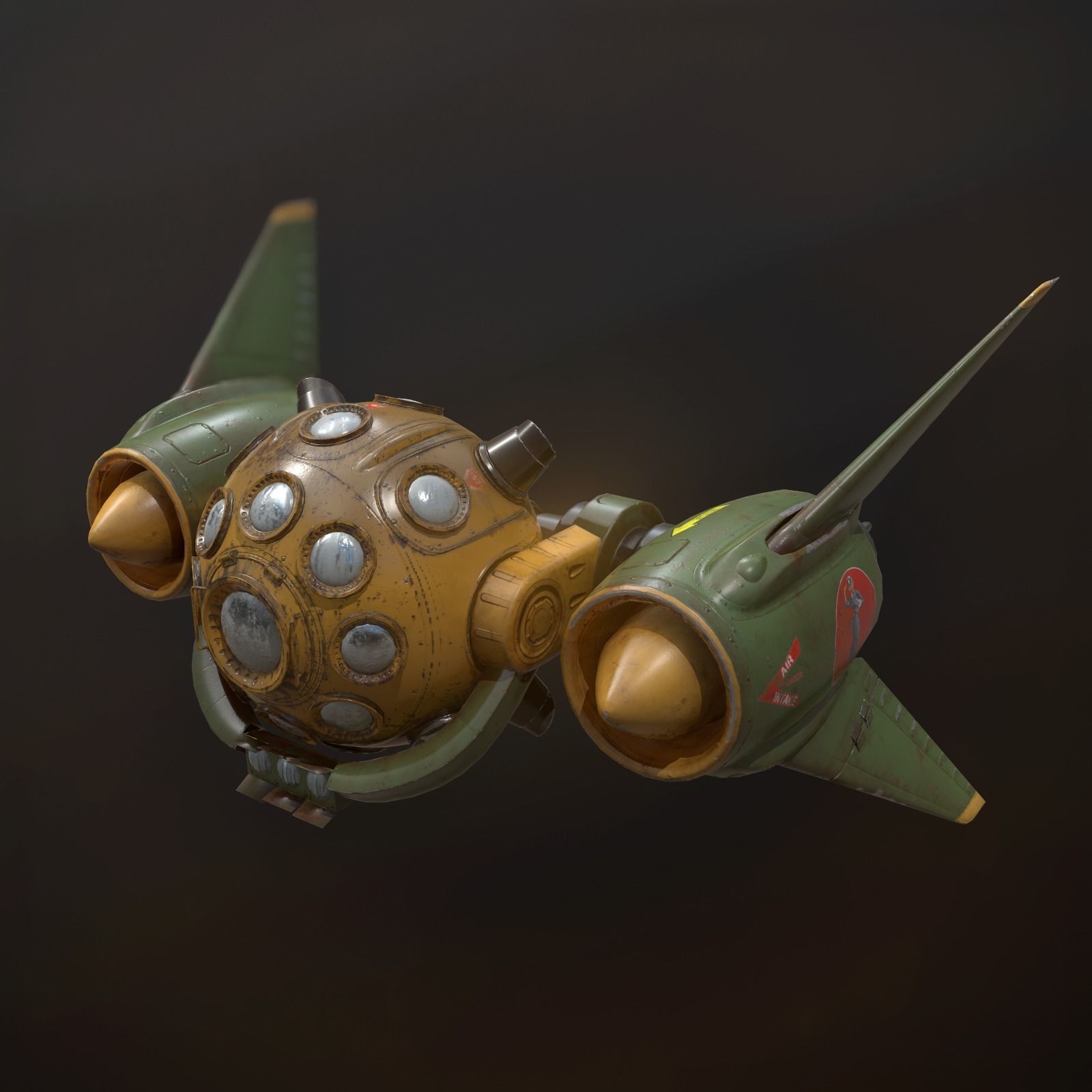 Scout space-ship RS-1 Low-poly 3D model_3