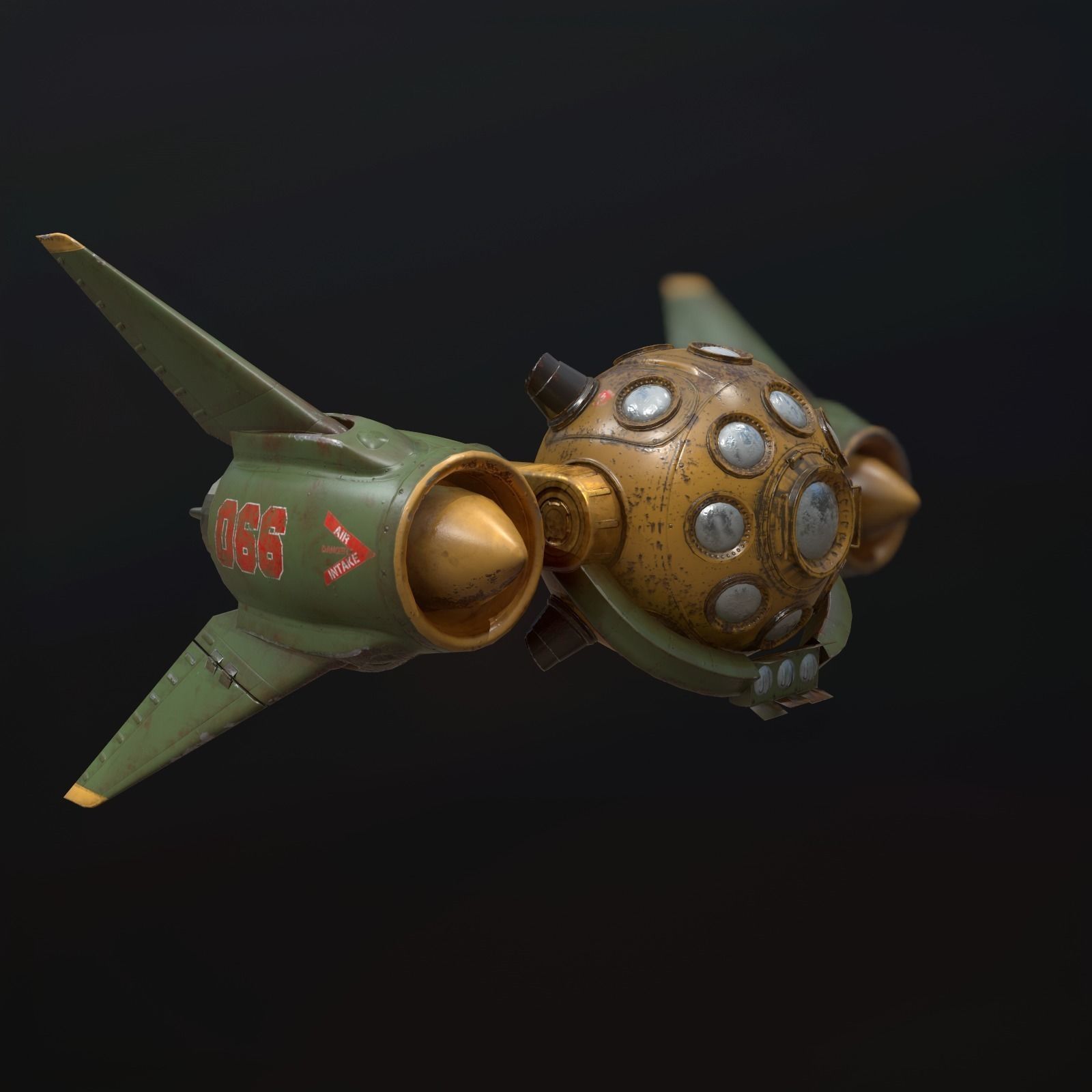 Scout space-ship RS-1 Low-poly 3D model_4