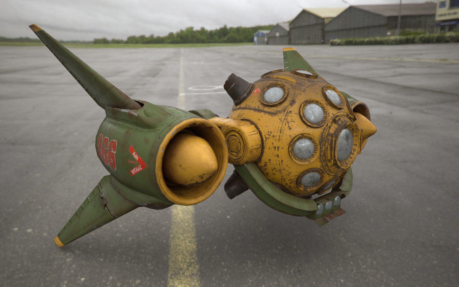 Scout space-ship RS-1 Low-poly 3D model_2