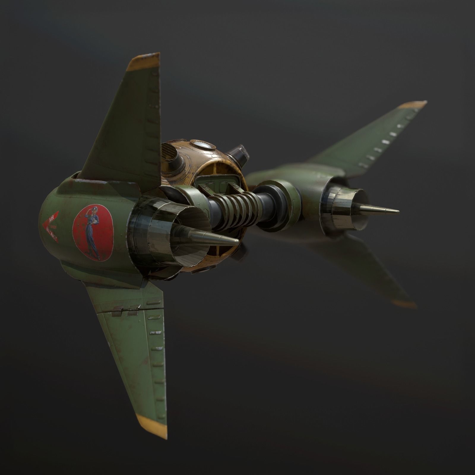 Scout space-ship RS-1 Low-poly 3D model_7