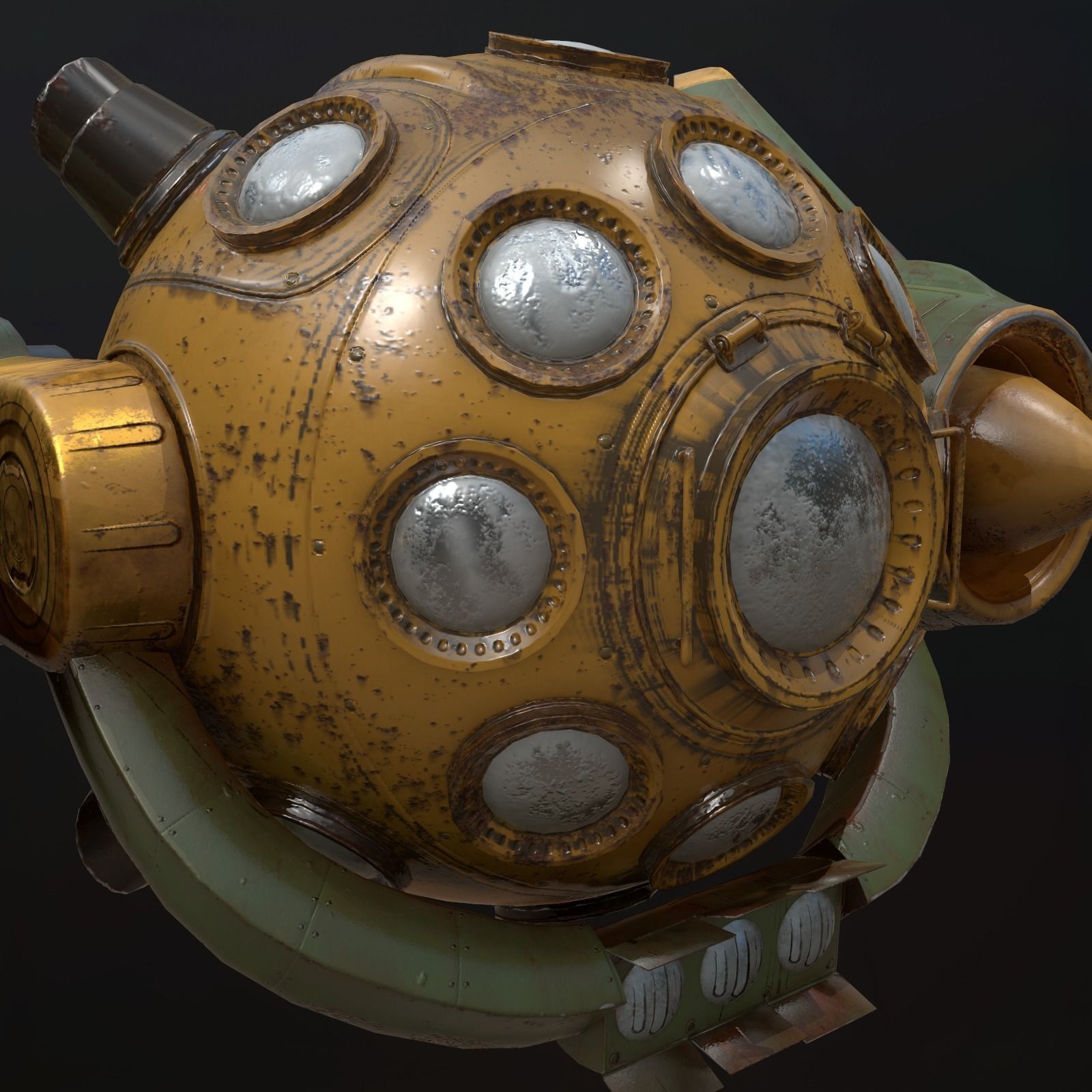 Scout space-ship RS-1 Low-poly 3D model_13