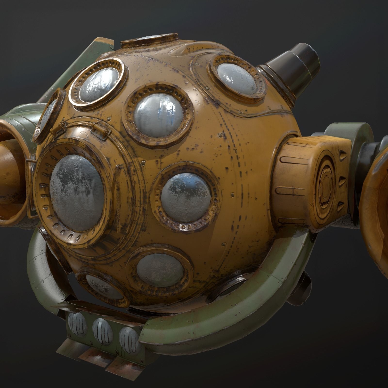 Scout space-ship RS-1 Low-poly 3D model_12