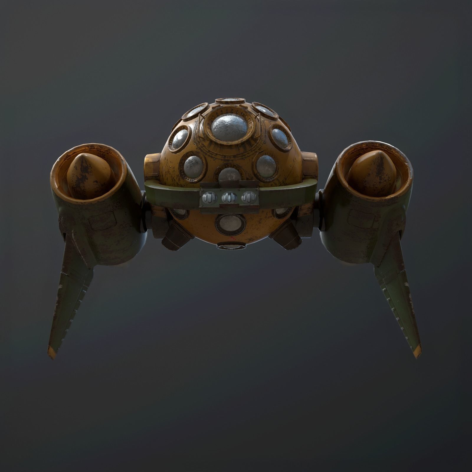 Scout space-ship RS-1 Low-poly 3D model_9