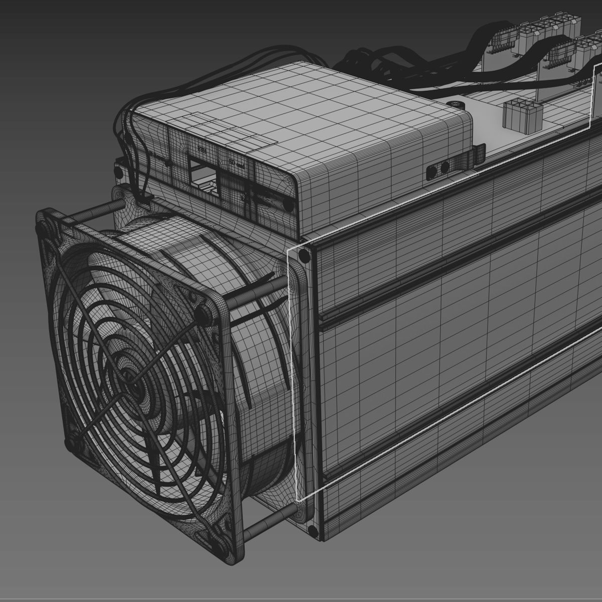 Antminer Cryptocurrency Mining Hardware 3D model_15
