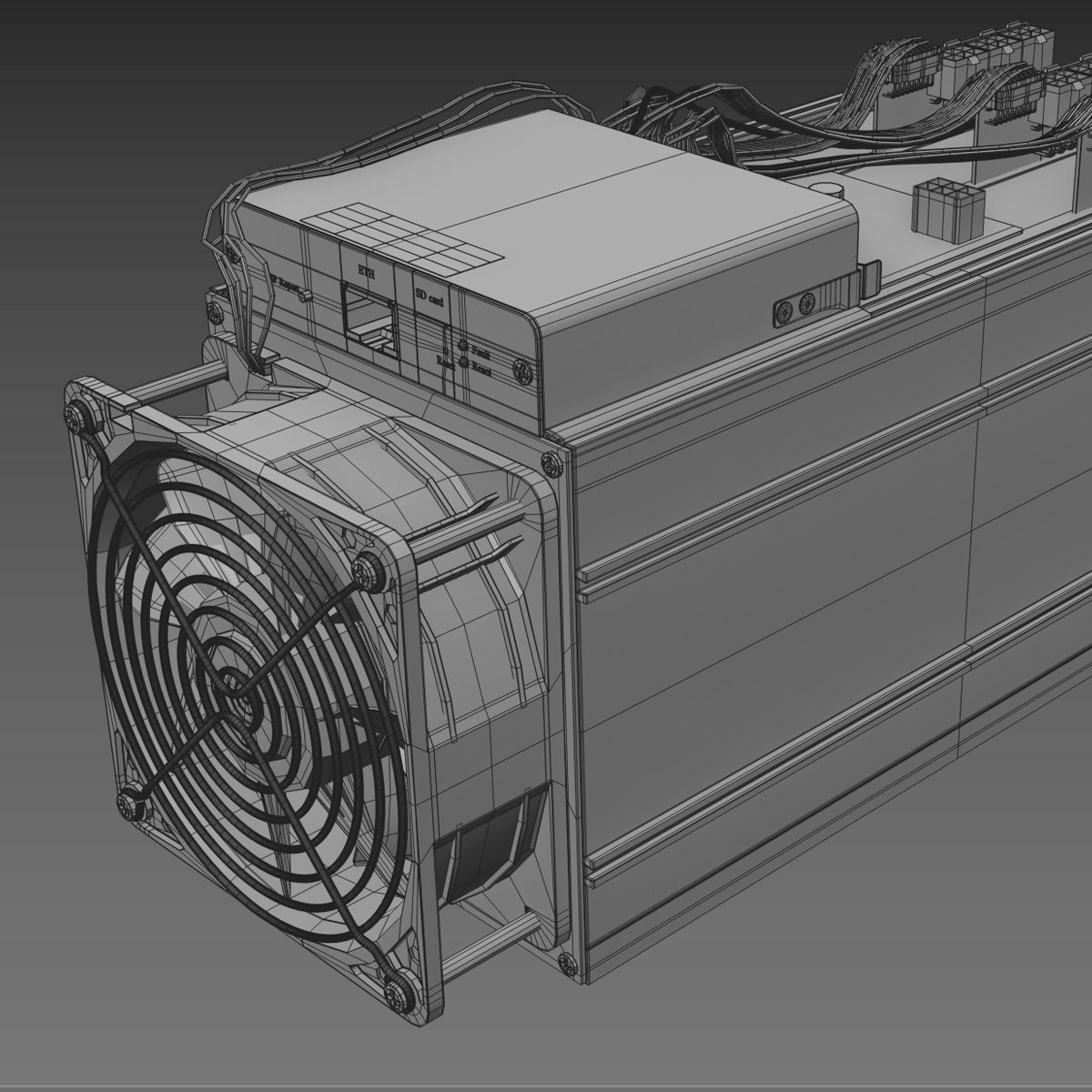 Antminer Cryptocurrency Mining Hardware 3D model_14