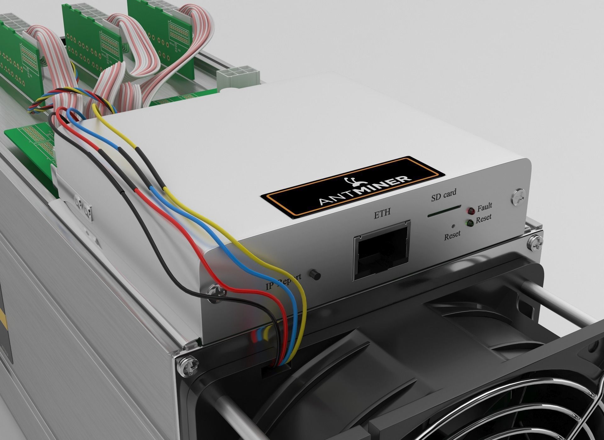 Antminer Cryptocurrency Mining Hardware 3D model_5