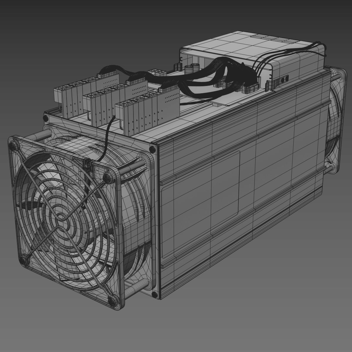 Antminer Cryptocurrency Mining Hardware 3D model_11