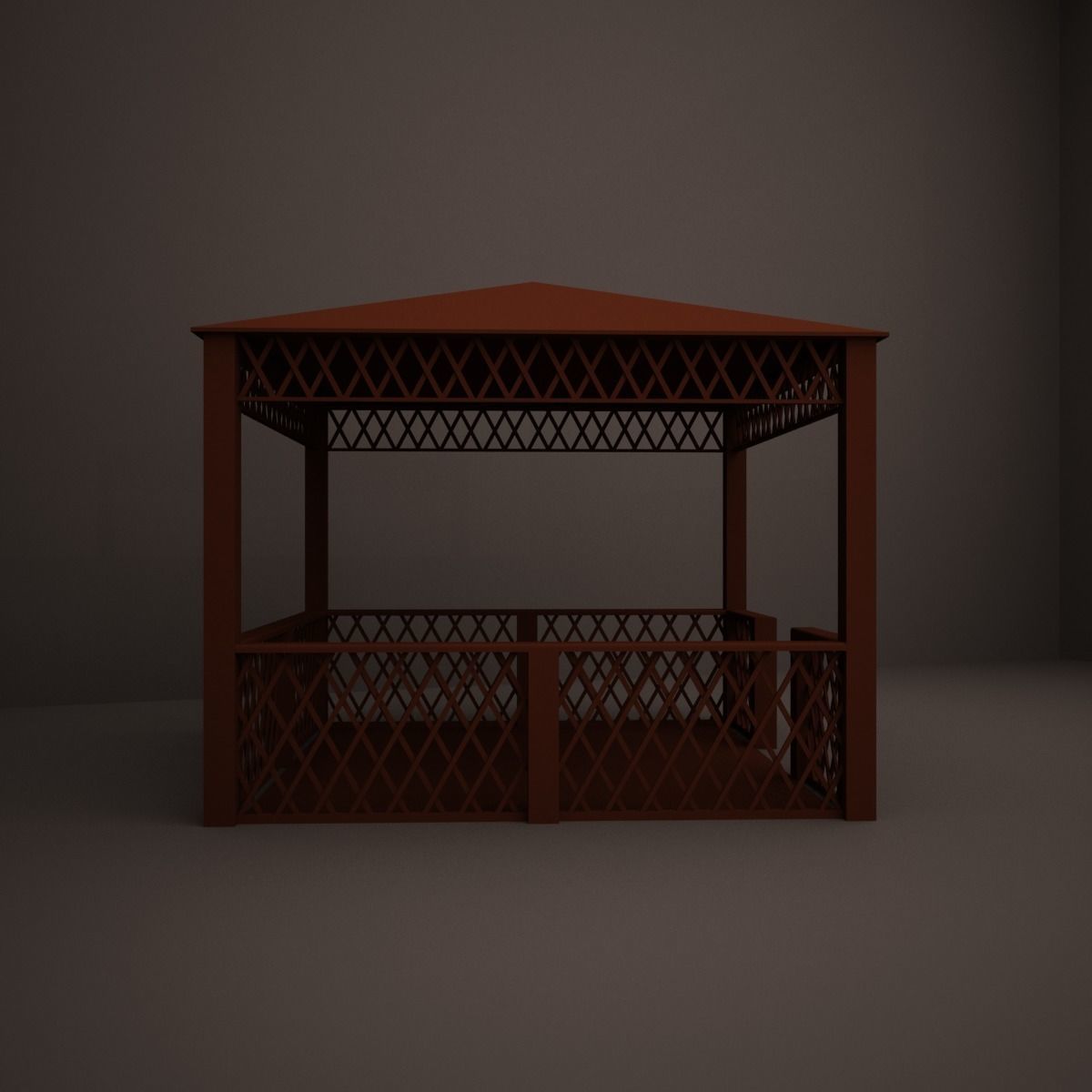 gazebo color 3D model_2