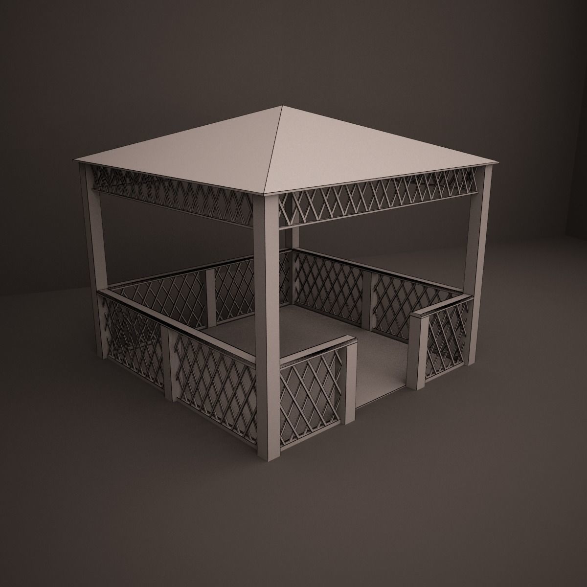 gazebo color 3D model_4