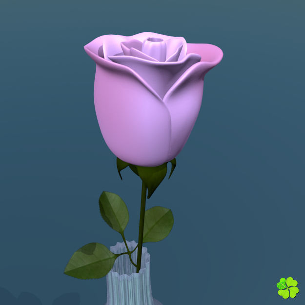 Rose multicolor low poly Low-poly 3D model_22