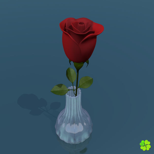 Rose multicolor low poly Low-poly 3D model_4