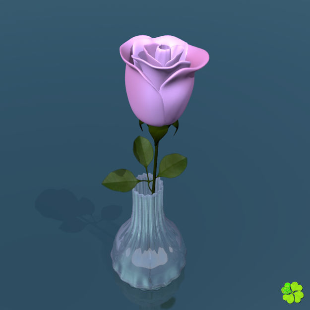 Rose multicolor low poly Low-poly 3D model_7