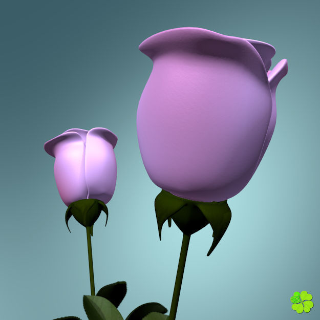 Rose multicolor low poly Low-poly 3D model_12
