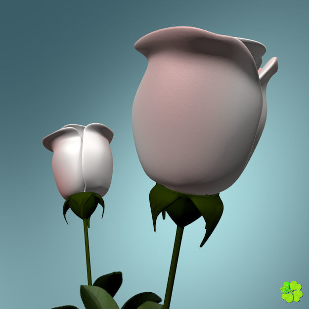 Rose multicolor low poly Low-poly 3D model_8