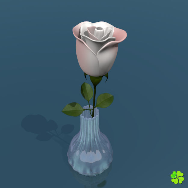 Rose multicolor low poly Low-poly 3D model_3