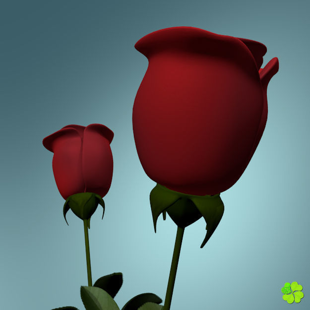 Rose multicolor low poly Low-poly 3D model_9