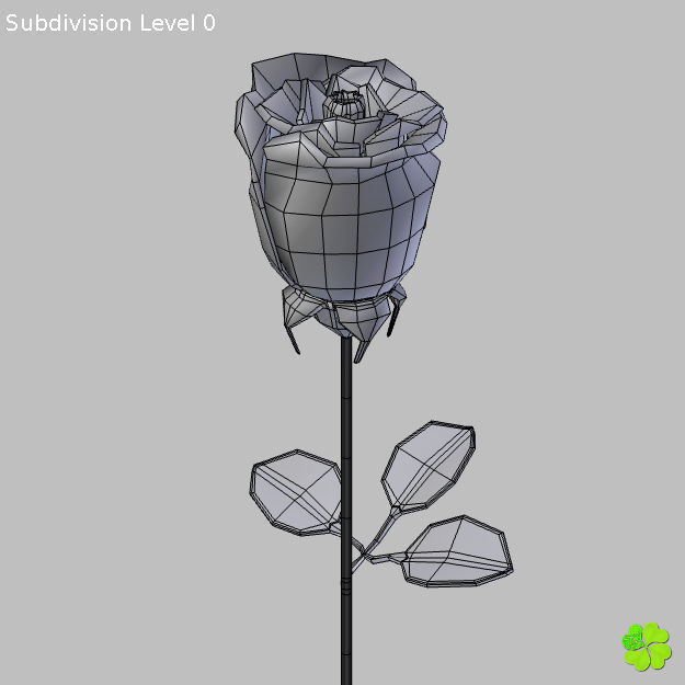 Rose multicolor low poly Low-poly 3D model_46