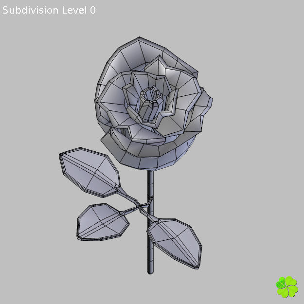 Rose multicolor low poly Low-poly 3D model_48