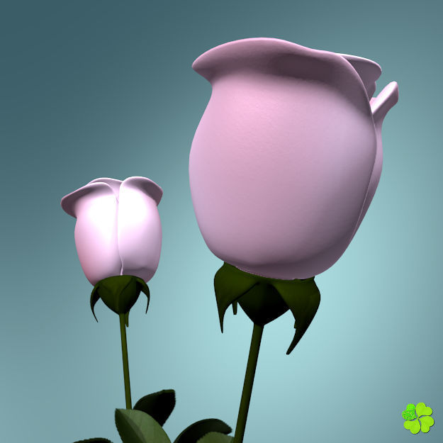 Rose multicolor low poly Low-poly 3D model_10