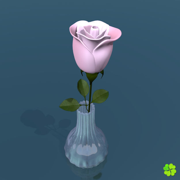 Rose multicolor low poly Low-poly 3D model_5